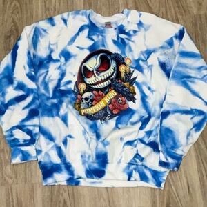 Blue and White tie dye jack skelington  Sweatshirt